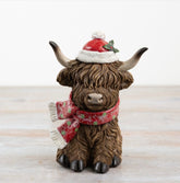 Christmas highland cow 17cm